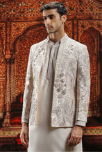 Load image into Gallery viewer, Ivory Silk Bandhgala with Zari Embroidered Kurta
