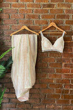 Load image into Gallery viewer, Peach organza saree and Sequin work blouse
