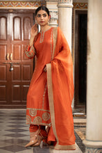 Load image into Gallery viewer, Rust kurta set with churidar and dupatta
