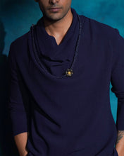 Load image into Gallery viewer, MIDNIGHT BLUE COWL KURTA SET
