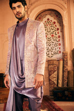 Load image into Gallery viewer, Grey Resham Embroidery Bandhgala with Anarkali Kurta
