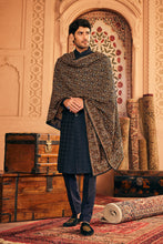 Load image into Gallery viewer, Classic Navy Blue Kashmiri RESHAM EMB Sherwani
