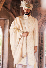 Load image into Gallery viewer, Cream Moti and Sequins Embroidered Sherwani
