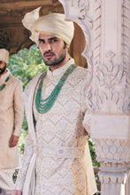 Load image into Gallery viewer, Cream Pitta and Sequins Embroidered Sherwani
