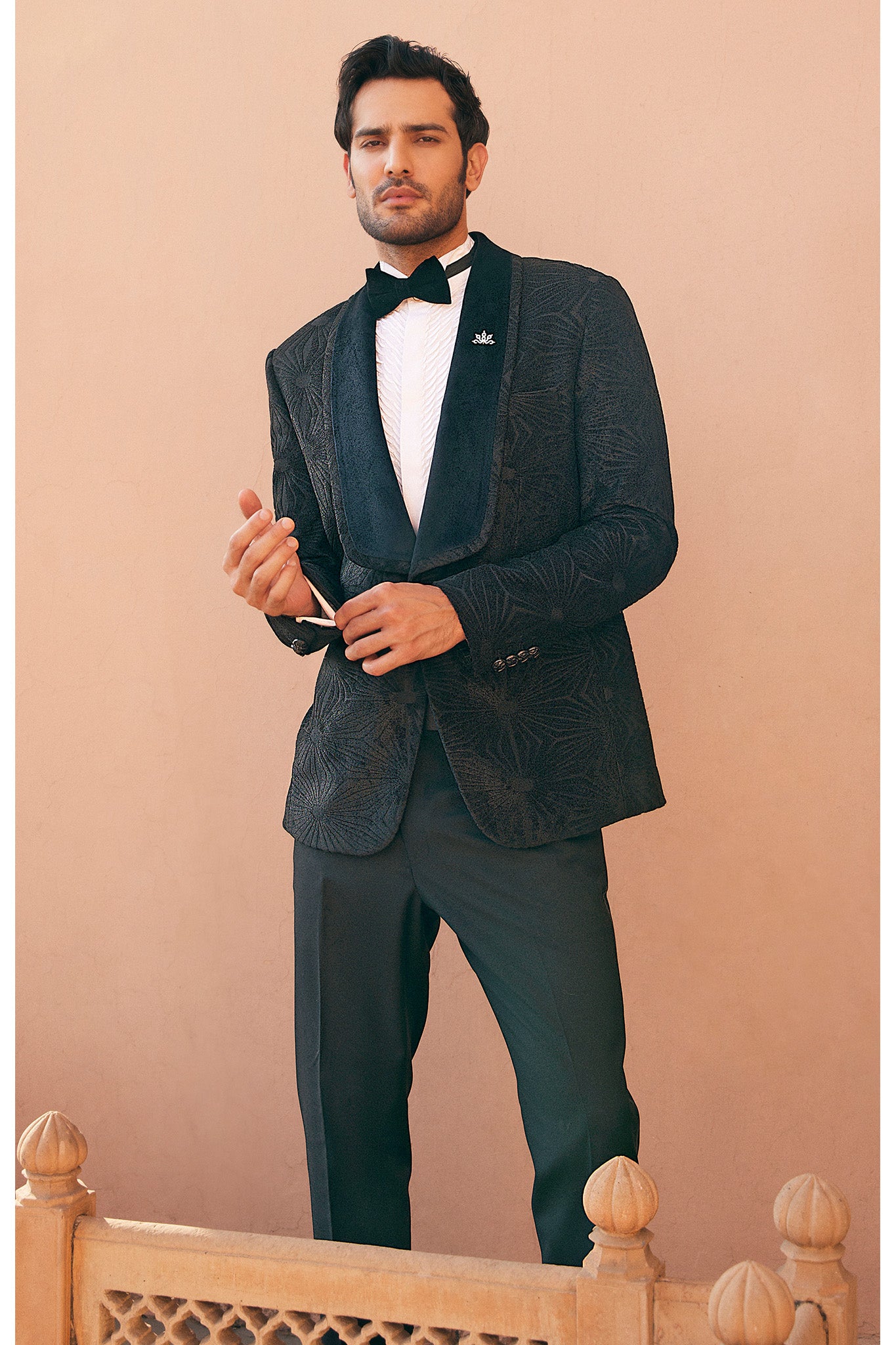 Black Aari Embroidery Tuxedo