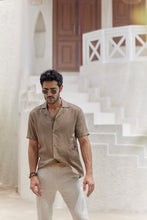 Load image into Gallery viewer, Sand Hued Cuban Embroidered Shirt
