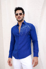 Load image into Gallery viewer, Ultramarine Blue Embroidered Shirt
