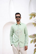 Load image into Gallery viewer, Mint Green Flora Embroidered Shirt
