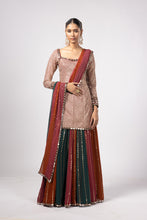 Load image into Gallery viewer, JADE GREEN KURTA LEHENGA PANTS SET
