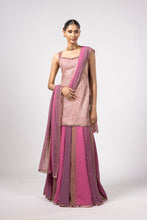 Load image into Gallery viewer, DARK BLUSH KURTA LEHENGA PANTS SET
