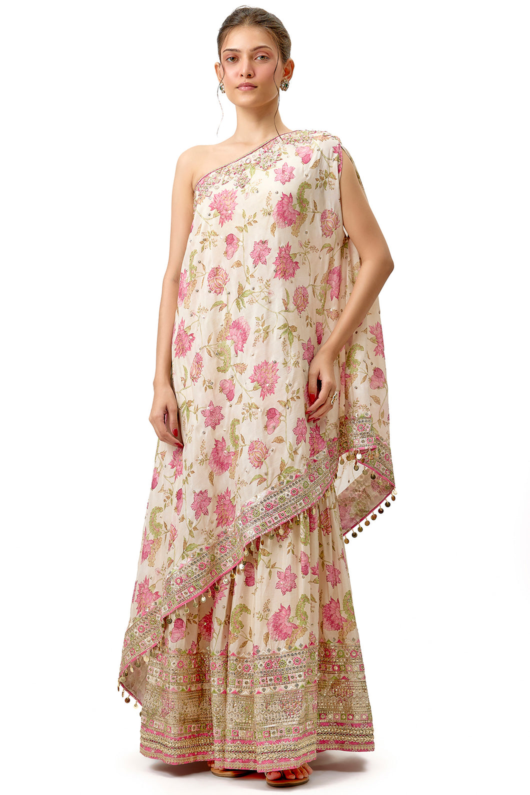 Sumedha One Shoulder Sharara Set