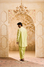 Load image into Gallery viewer, EMBROIDED LIME GREEN APPLIQUE WORK KURTA SALWAR
