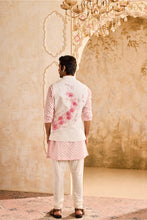 Load image into Gallery viewer, IVORY FLORAL BUNDI PINK KURTA CHURIDAR
