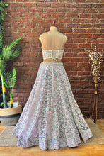 Load image into Gallery viewer, Ivory corset and Lavender Sequin work lehenga set
