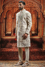 Load image into Gallery viewer, Cream silk Dabka and Pitta Work Sherwani
