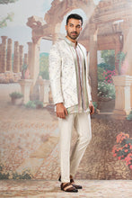 Load image into Gallery viewer, Ivory Muse Open Embroidered Indo-Western Set
