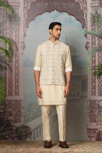 Load image into Gallery viewer, Ivory Splendor Georgette Silk Kurta Bundi Set
