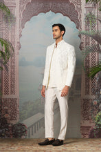 Load image into Gallery viewer, Ivory Pearl Grace Embroidered Open Indowestern Set
