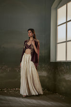 Load image into Gallery viewer, Burgurndy Cape And Sharara Set
