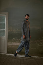 Load image into Gallery viewer, GREY OPEN JACKET WITH KURTA AND SALWAR
