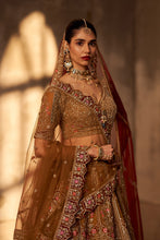 Load image into Gallery viewer, Olive Green Organza Double Dupatta Lehenga Set
