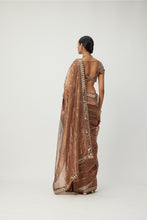 Load image into Gallery viewer, Copper Shimmer Organza saree set
