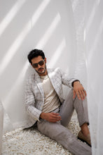 Load image into Gallery viewer, Par chment Plaid Checks Blazer And Trouser
