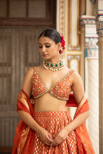 Load image into Gallery viewer, Rust lehenga set
