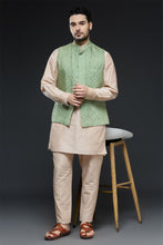Load image into Gallery viewer, Beige and Sage Green Vest Set
