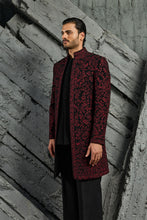 Load image into Gallery viewer, Black Jamawar Indowestern Set

