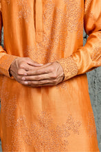 Load image into Gallery viewer, Sunset Bloom Orange French Knot Kurta Set
