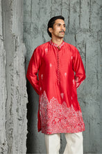 Load image into Gallery viewer, Red Gulrang Ridge Kurta Set
