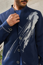 Load image into Gallery viewer, Navy Paint Strokes Shacket Set
