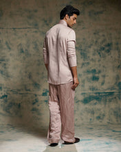 Load image into Gallery viewer, Mauve hand embroidered concept blazer set.

