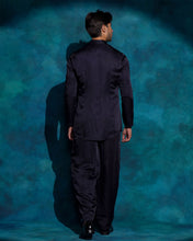 Load image into Gallery viewer, Midnight Blue floral embroidered set
