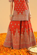 Load image into Gallery viewer, Shazfa - Short Kurta with Sharara and Dupatta
