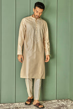 Load image into Gallery viewer, Creamy Delight Cream Chanderi Silk Kurta with Ivory Resham Embroidery All Over
