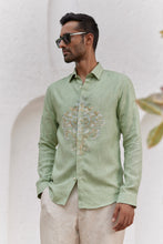 Load image into Gallery viewer, Mint Green Flora Embroidered Shirt
