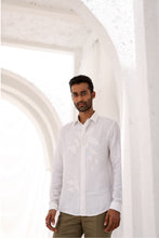 Load image into Gallery viewer, Beige Applique Leaf Embroidery Shirt
