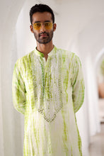 Load image into Gallery viewer, Green Tie-Dye Mirror Work Embroidered Kurta
