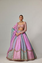 Load image into Gallery viewer, MAUVE MULTICOLOR SEQUIN SCATTERED LEHENGA WITH SWEETHEART FULL SLEEVE BLOUSE

