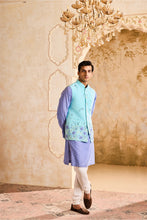 Load image into Gallery viewer, TURQ BUNDI JACKETLILAC KURTA IVORY CHURIDAR
