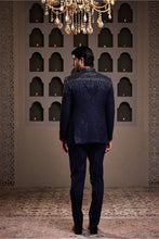 Load image into Gallery viewer, NAVY BLUE EMBROIDERED JODHPURI COAT WITH PANT
