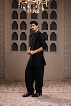 Load image into Gallery viewer, EMBROIDERED  BLACK KURTA SALWAR
