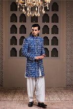 Load image into Gallery viewer, INDIGO PRINTED SHERWANI WITH KURTA SALWAR
