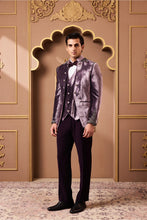 Load image into Gallery viewer, LILAC EMBROIDERED COAT AND VEST WITH PANT
