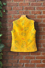 Load image into Gallery viewer, Ivory and Yellow Hand Painted and Hand Embroidered Vest Set
