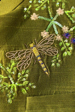 Load image into Gallery viewer, Ivory and Green  Hand Painted and Hand Embroidered Vest Set
