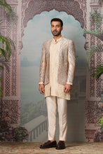 Load image into Gallery viewer, Nawabi Gold Open Embroidered Indowestern Set
