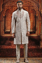 Load image into Gallery viewer, Sand Floral Silk Embroidered Sherwani
